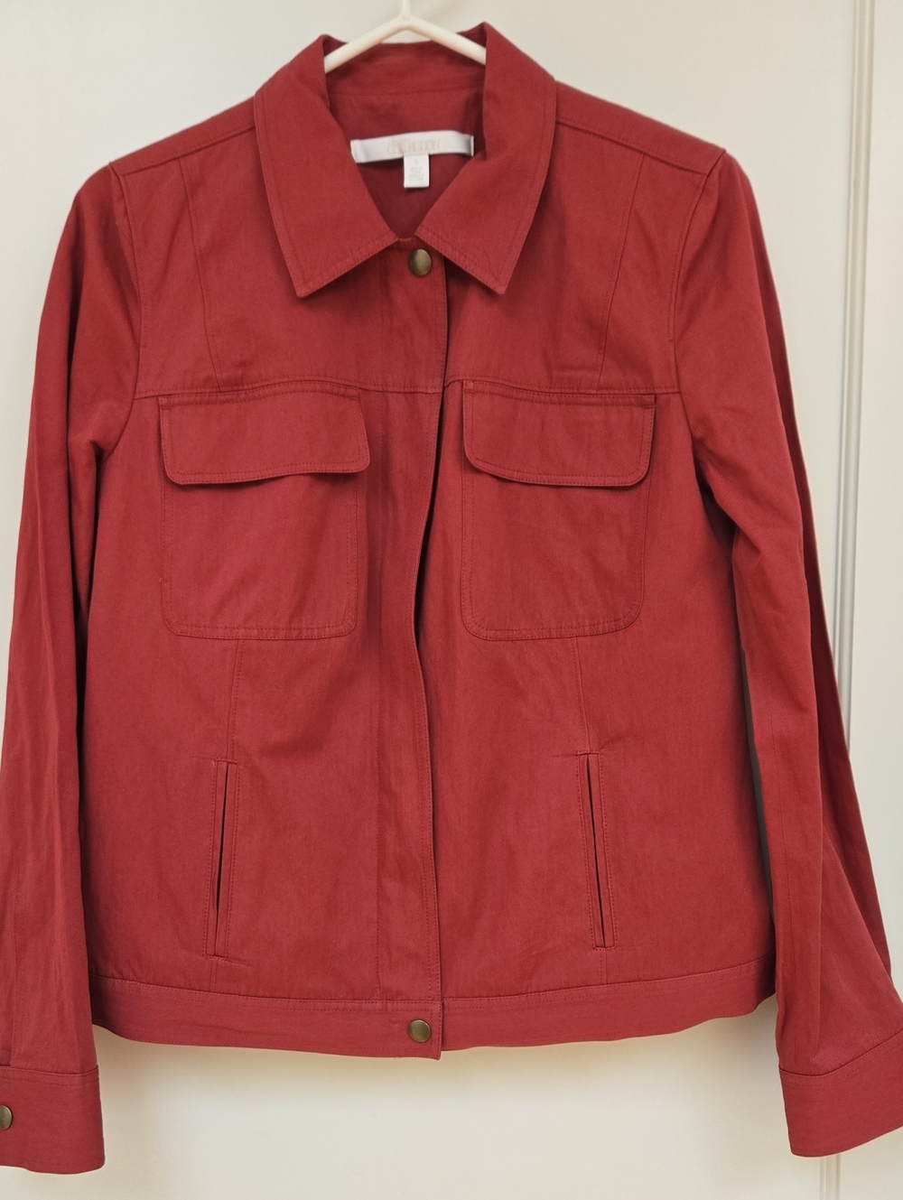 Nordstrom Collection Red Cotton Bomber Jacket
